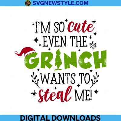 The Grinch Png, Funny Grinch Png, I'm so cute even the grinch wants to ...