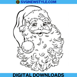 Vintage Style Santa Svg