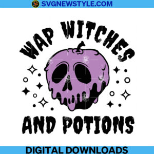 Wap Witches And Potions With Skull Apple Svg