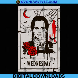 Wednesday Addams Horror Tarot Cards Svg