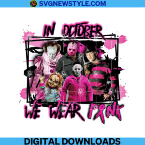 Halloween we wear pink in october Png