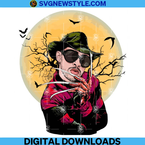 Bad Bunny Freddy Krueger Spooky Halloween Png