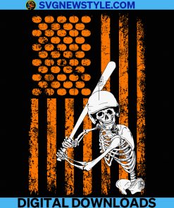 Baseball Skeleton Svg, Spooky Svg, Png, Dxf, Eps, Clipart Cut File