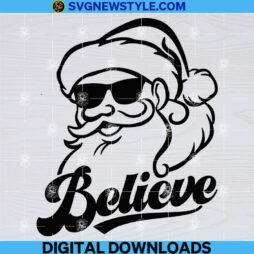 Believe Retro Santa Svg