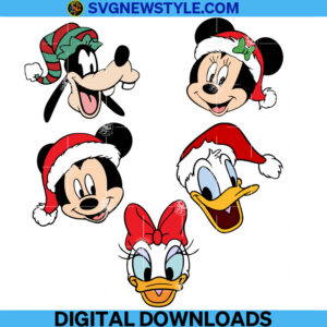 Bundle Christmas Heads Svg, Png, Dxf, Eps, Cricut File Silhouette Art