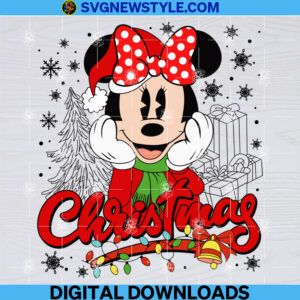 Minnie Mouse Christmas Svg, png, dxf, eps, Digital Cut File