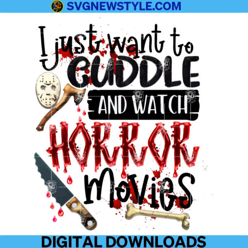 Cuddle and watch horror movies png