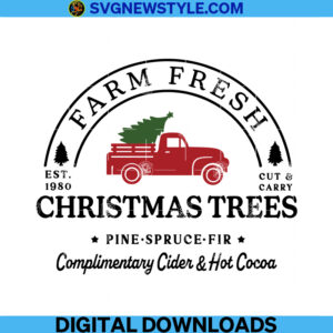 Farm Fresh Christmas Trees svg png, Dxf, Eps, Instant Download