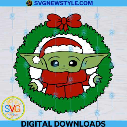 Green Alien With Wreath Svg