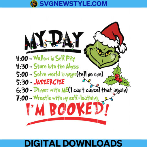 Grinch Christmas schedule Svg