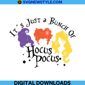 It's Just A Bunch Of Hocus Pocus Svg File, Png, Dxf, Eps, Silhouette cut file