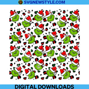 Leopard Christmas Grinch Svg