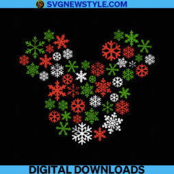 Mickey Mouse Christmas Snowflake Svg