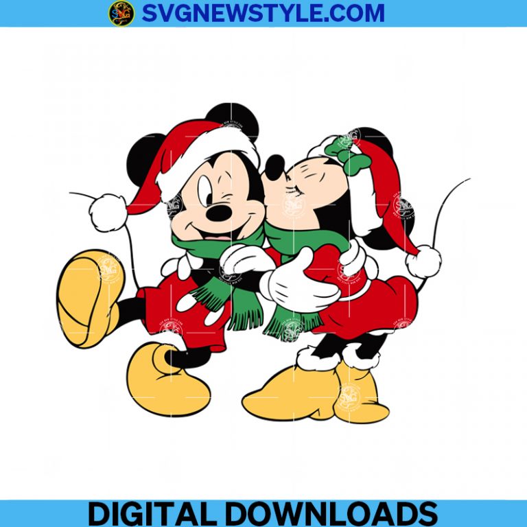 Mouse Christmas Kiss Svg, Mickey Minnie Christmas Svg, Christmas Squad