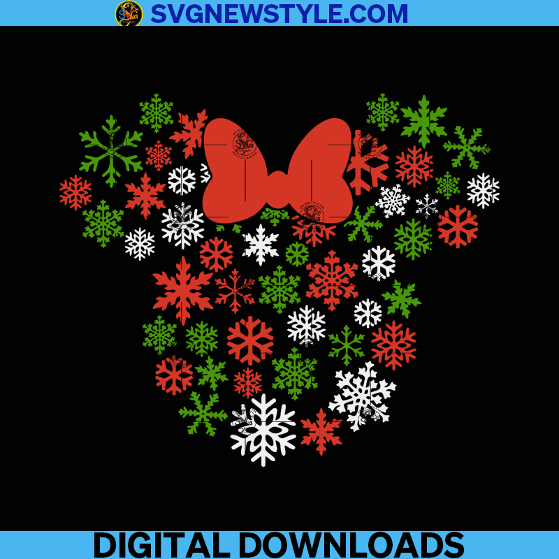 Minnie Mouse Christmas Snowflake Svg, Png, Dxf, Eps, Cut File, Designs ...