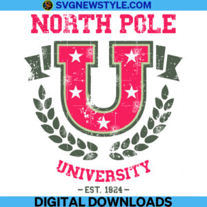 North Pole University Png File, Instant Download, Shirt Design