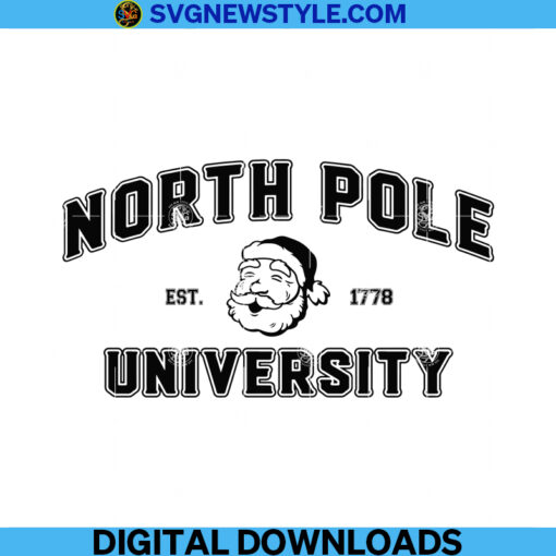 North Pole University Cut File Svg