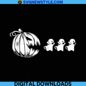 Pumpkin Pac Man Svg, Pumpkin Ghosts Svg, Png, Digital Cut File