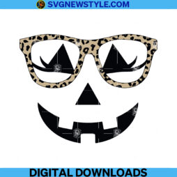 Cute Pumpkin with Glasses svg