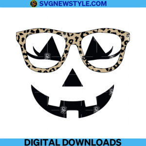 Cute Pumpkin with Glasses svg, Png, Dxf, Eps, Cut File, Designs For Shirts