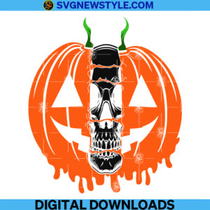 Skull halloween pumpkin svg, Floral Pumpkin svg, Png, Dxf, Eps, Instant Download