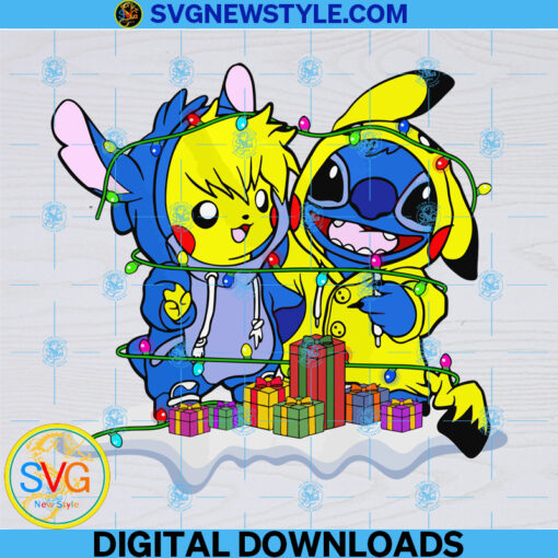 Disney Stitch Friends Christmas Lights Png