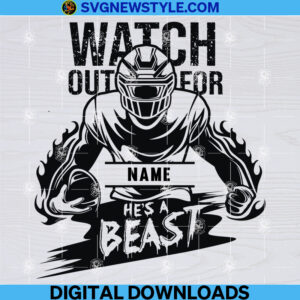Watch Out Football Player Svg, Png, Dxf, Eps, Svg Files For Cricut