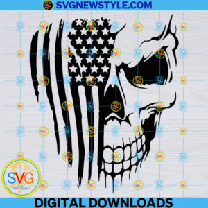 American flag tactical desaturated skull svg, Png, Dxf, Eps, Cut File, Designs For Shirts.