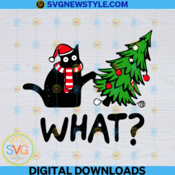 Cat What Christmas Tree Svg