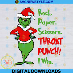 Grinch Rock Paper Scissors Throat Punch Svg
