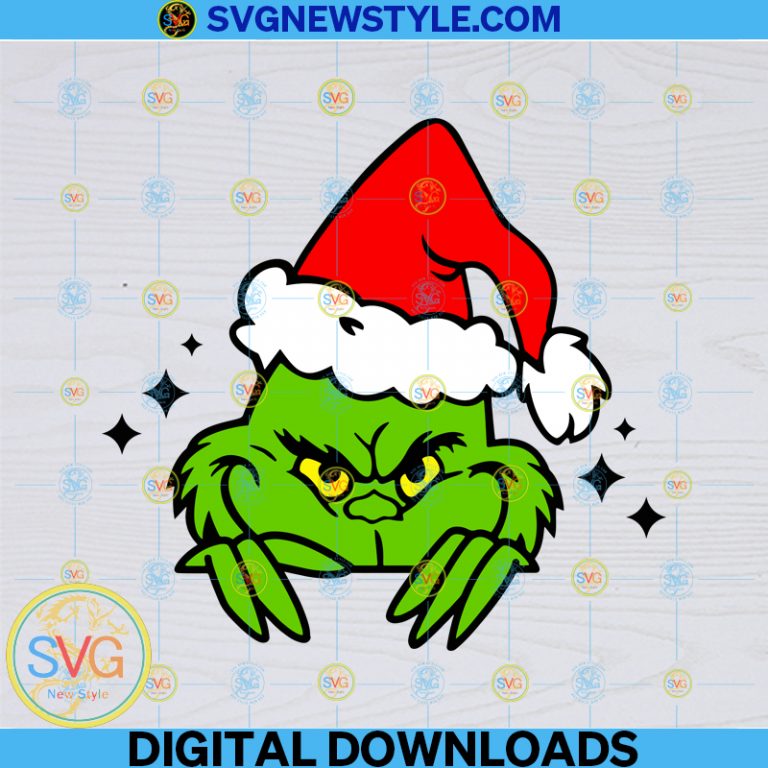 Grinch Face Outline Svg, Grinch Face Svg, Png, Dxf, Eps, Cricut File