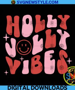 Holly Jolly Vibes Retro Svg