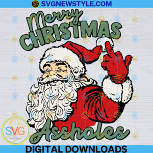 Merry Christmas Assholes Svg, Png, Dxf, Eps, Cut File Svg, Instant Download