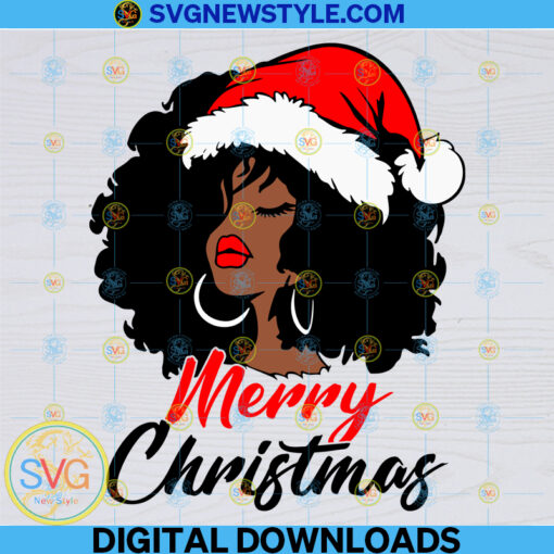 Merry Christmas Black Girl Svg