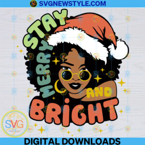 Merry and Bright Svg, Png, Dxf, Eps, files for cricut, Clipart Cut File