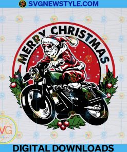 Santa Motorcycle Svg