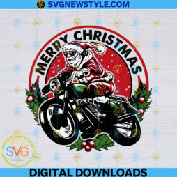 Santa Motorcycle Svg