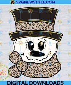 Snowman with Leopard Svg, Christmas Winter Svg, Png, Dxf