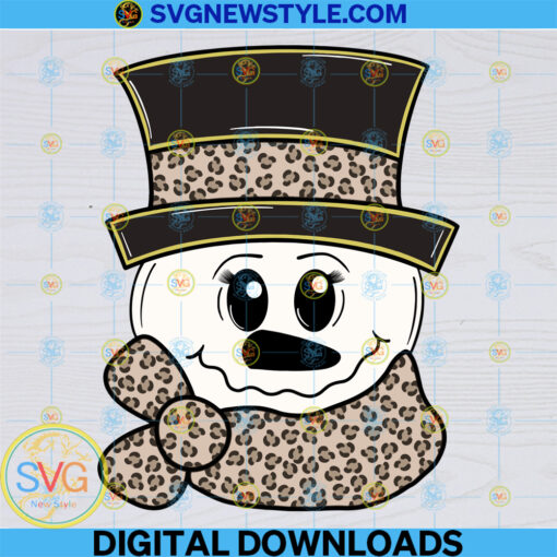 Snowman with Leopard Svg