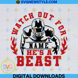 Watch Out For Svg, Watch Out Football Player, PNG, EPS, DXF, Cricut File Silhouette Art