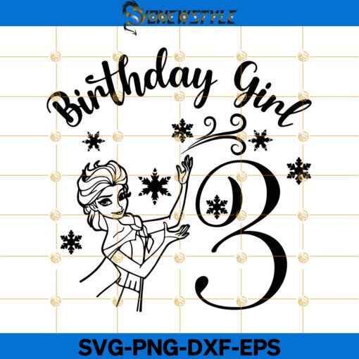 Elsa Birthday Girl 3rd Svg