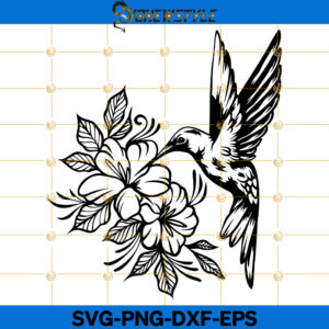 Hummingbird Flowers Svg