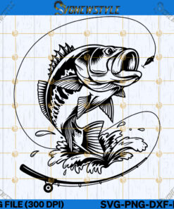 Bass Fishing Svg, Fishing Svg, Png, Dxf, Eps, Instant Download