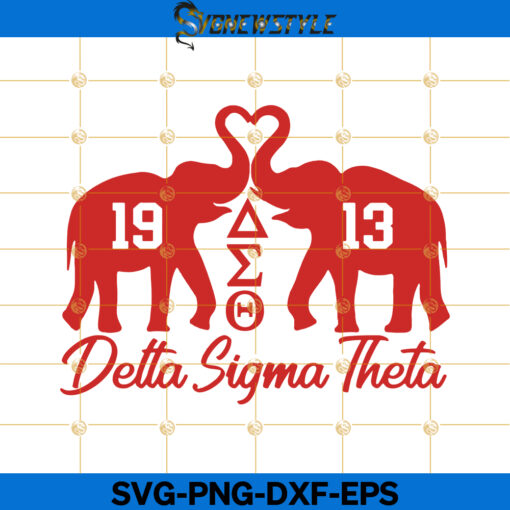 Delta Sigma Theta elephant heart cut File Svg