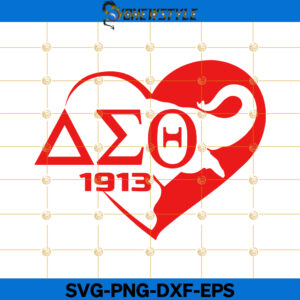 Delta Sigma Theta heart AEO elephant Svg