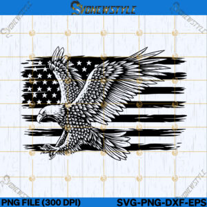 Eagle Through Flag Svg