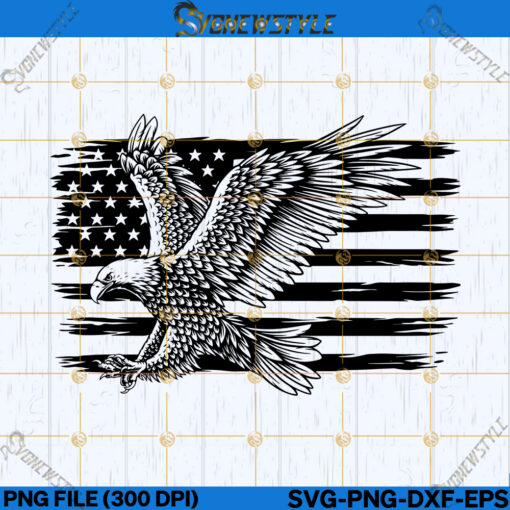 Eagle Through Flag Svg