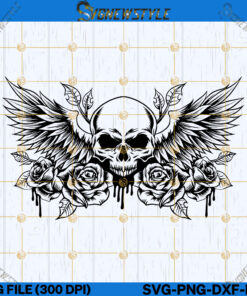 Skull With Wings SVG