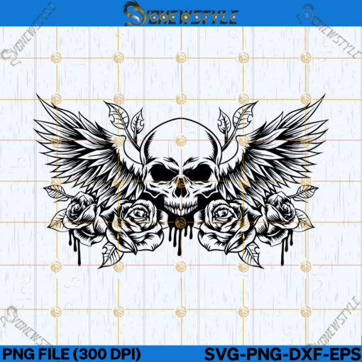 Skull With Wings SVG