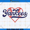 Yankees Baseball Heart Svg